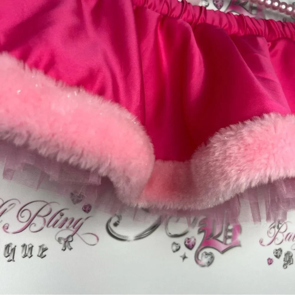 Victoria secret sexy little things skirt Christmas pink furry fur bottom sparkly - Picture 8 of 11
